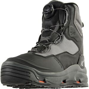 Korkers Men's Darkhorse Fishing Boots w/ Kling-On Soles - Black/Gunmetal, Size 9